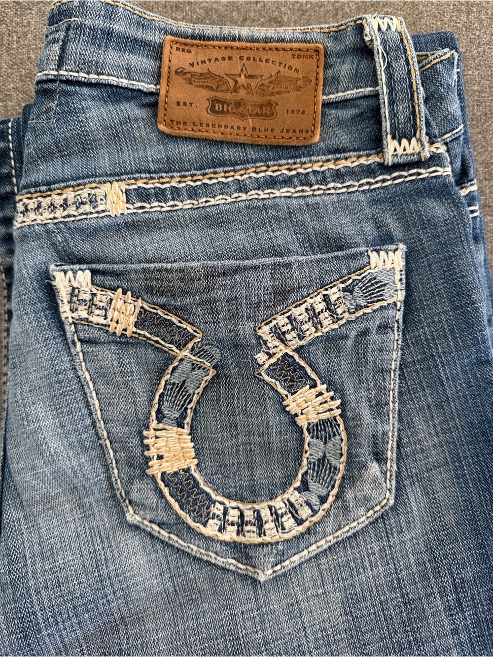 Big Star Women's Medium Blue Distressed Boot Cut Jeans